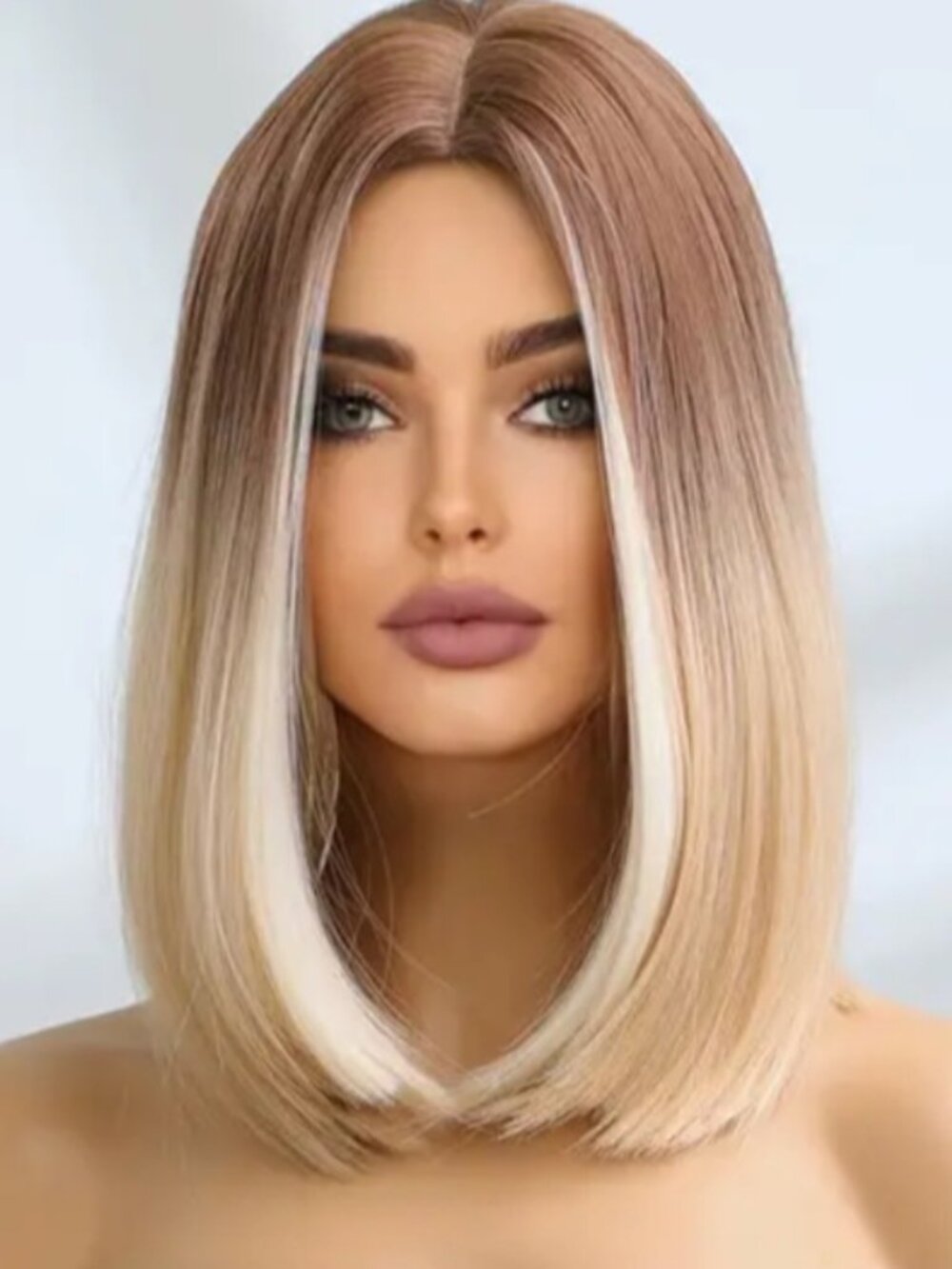 Blonde Ombre Straight Bob Wig | Center Part | New w/ Tag